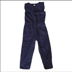 NEW Gap Girls Navy Sleeveless Ruffle Jumpsuit Romper XS 4-5
